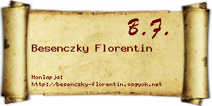 Besenczky Florentin névjegykártya